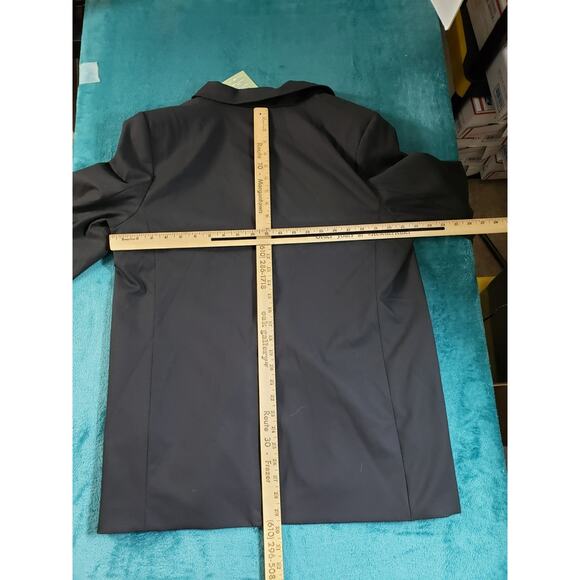 H&M Blazer Size Large Womens Black Jacket 3/4 Sleeves Stretch Lapel Collar NWT - Picture 9 of 10